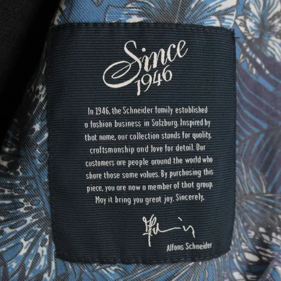 Schneiders Button Front Water Repellent Jacket Size 56 (46 US) In Blue Cotton - Picture 10 of 14